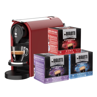 Espressor cu capsule GIOIA PLUS RED cu 3 cutii de capsule