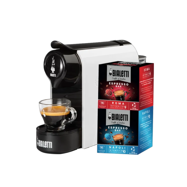 Espressor cu capsule Gioia White cu 2 cutii de capsule