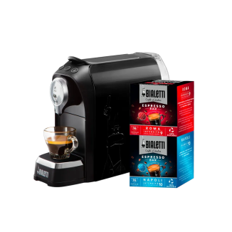 Espressor cu capsule Super Black cu 2 cutii de capsule