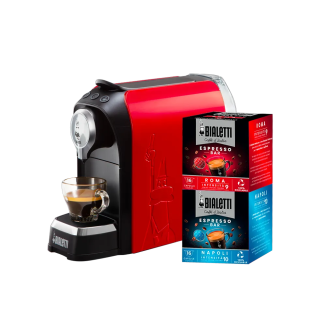 Espressor cu capsule Super Red cu 2 cutii de capsule