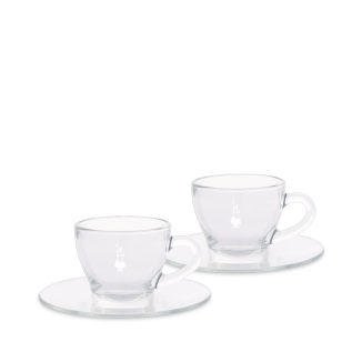 Set 2 cești de cafea din sticlă