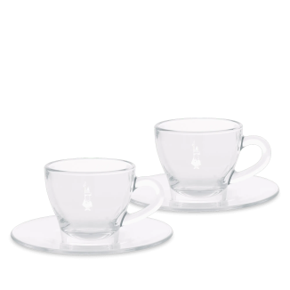 Set 2 pahare cappuccino din sticlă