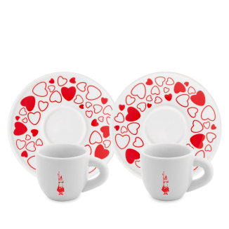 Set de 2 cupe inimioare moca