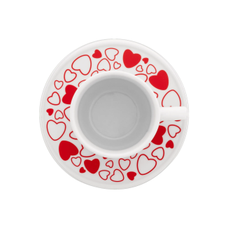 Set de 2 cupe inimioare moca