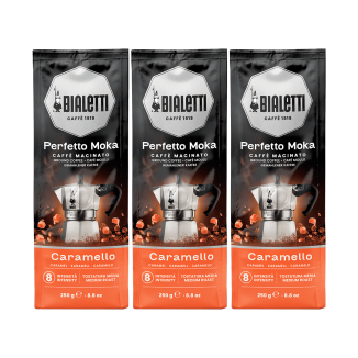 Cafea măcinată Perfetto Moka Caramel KIT 3 pachete
